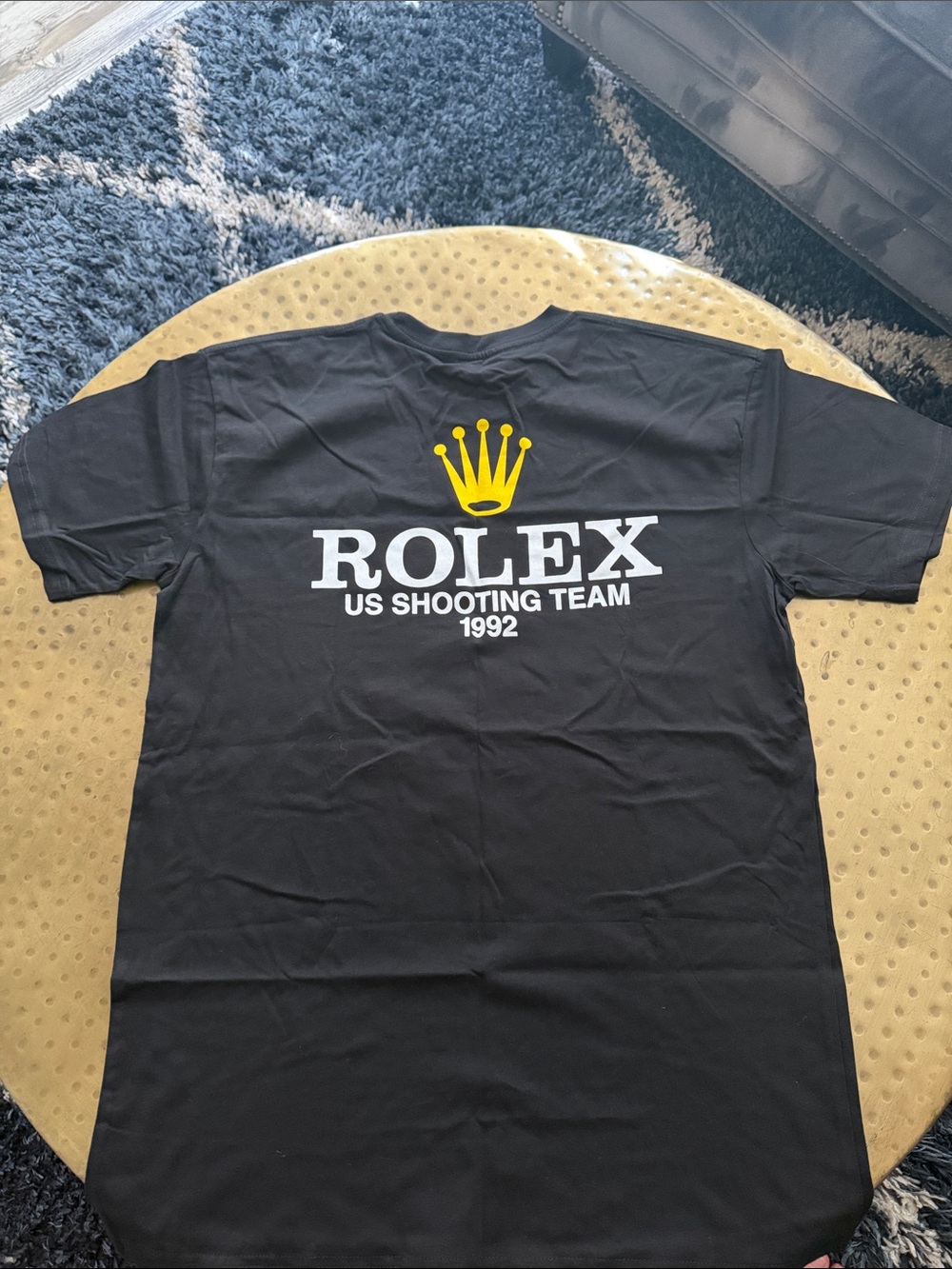 Rolex Black Tee with Yellow Crown Graphic